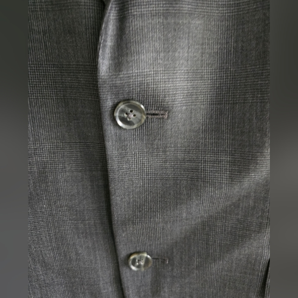 Express Men Blazer Sports Coat Wool 40R Gray PinStriped 2button Career - Picture 3 of 13